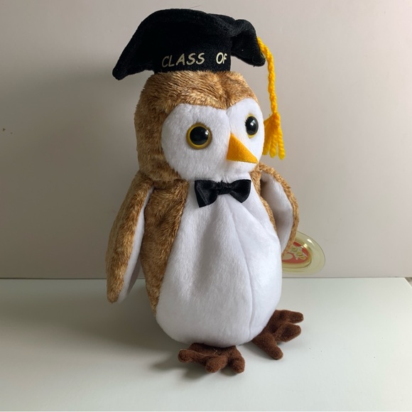 Y2K Graduation Owl Plush Toy Ty NWT 25th Anniversary - Picture 2 of 4